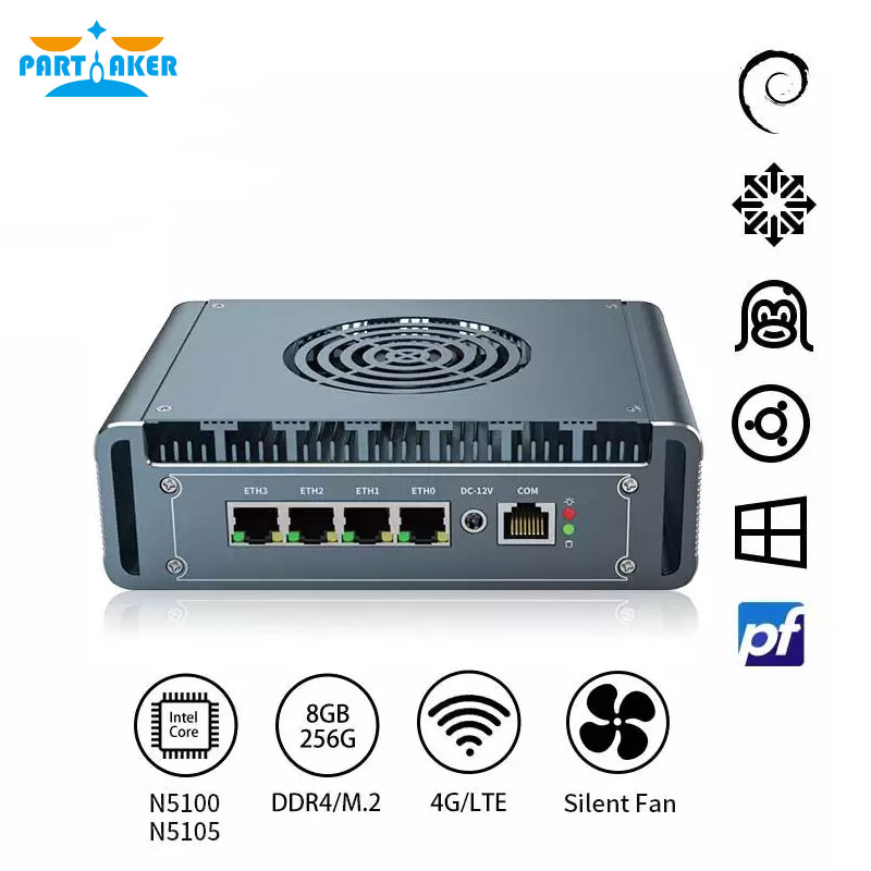 Безвентиляторный мини-ПК-маршр – обзор и цена Pfsense Firewall Router 2.5G 4 I226